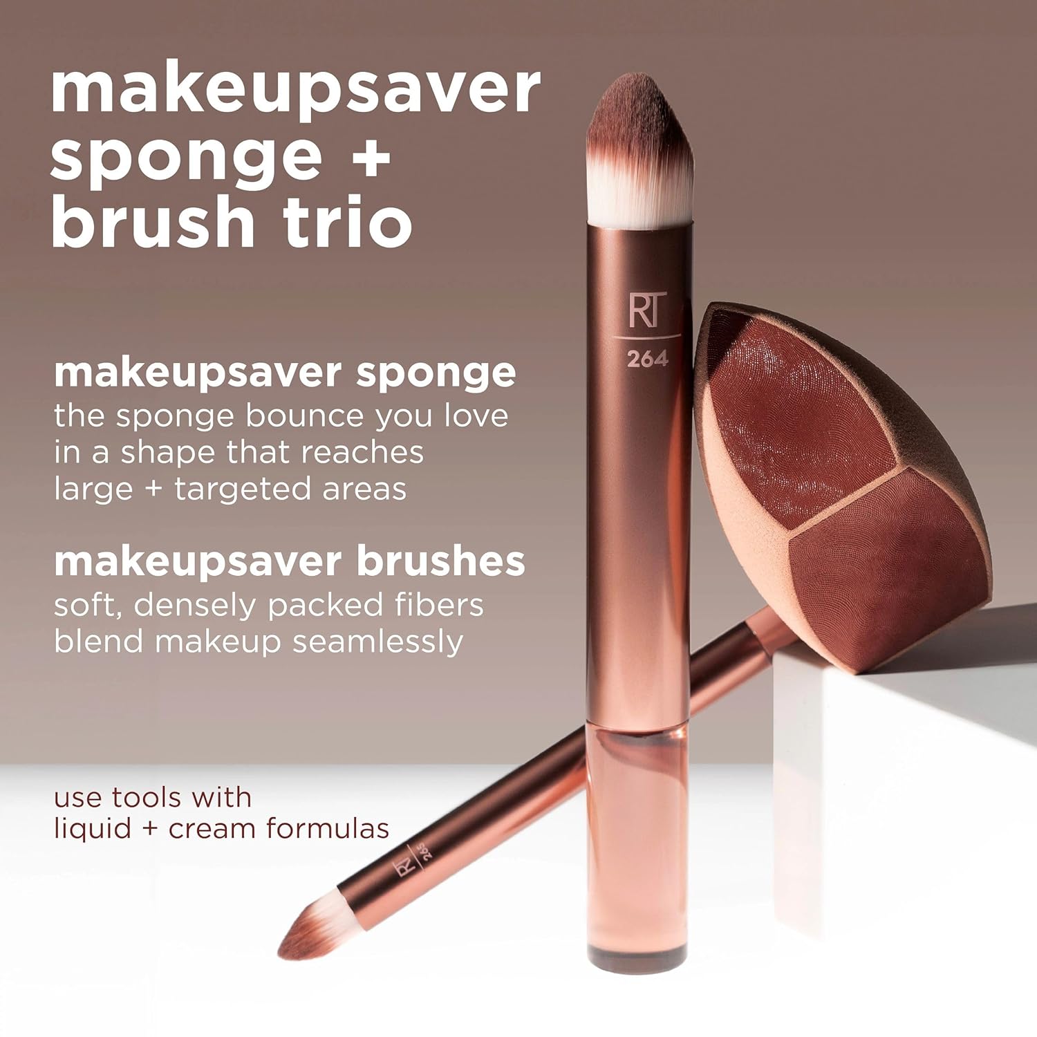 Makeup Saver Sponge + Brush Trio Set Makeup Saver Sponge + Brush Trio Set